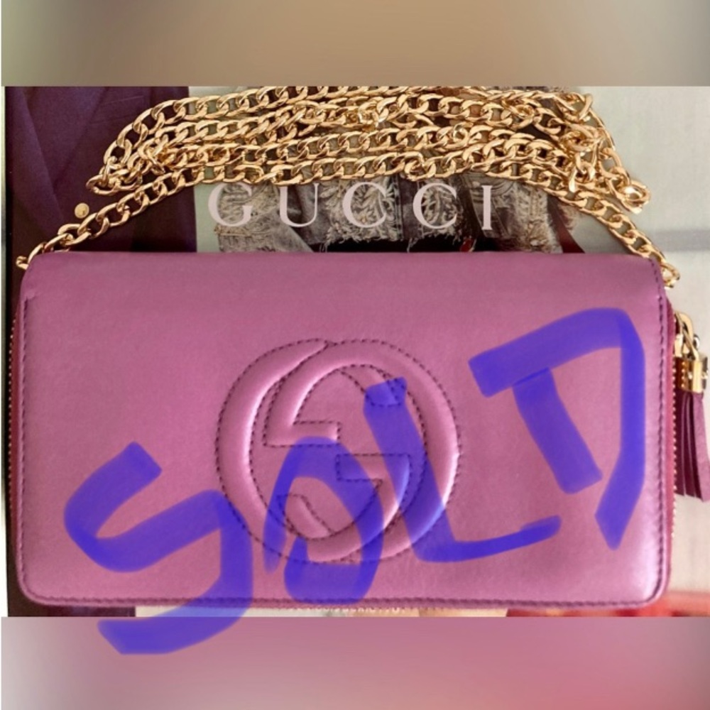 Authentic Gucci Disco Soho wallet on a chain. Customized
